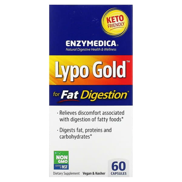 Enzymedica | LypoGold, 60 Cápsulas. Suplemento alimenticio.