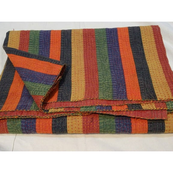 Indian double size kantha quilt cotton bedspread throw multi patches quilt handmade kantha quilt hippie bohemian decor kantha gudri