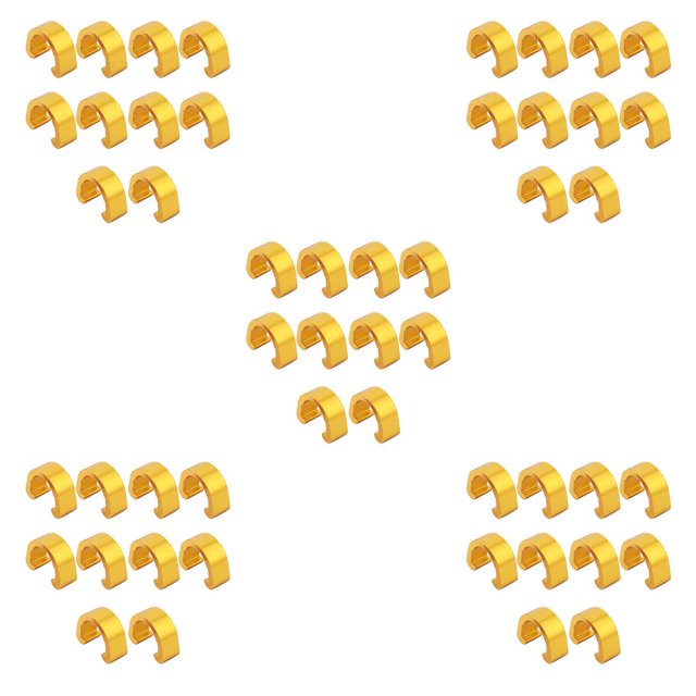 Advancent 10 piezas Cable de bicicleta C Clips Abrazaderas de fijación de aleación de aluminio profesional Herramienta Abrazaderas de guía de Oro 5Conjunto