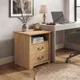 thumbnail image 4 of Furniture of America Chara Modern Wood 2-Drawer Nightstand with Open Top Shelf, Natural, 4 of 15