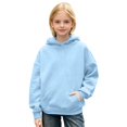 thumbnail image 4 of Linfrsh Girls Sequin Angel Wings Hoodies Trendy Long Sleeve Hooded Baggy Drawstring Sweat Fashion Casual Pullovers With Pockets(Light Blue,6-7 Years), 4 of 7