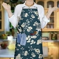 thumbnail image 6 of Pioneer Flower Floral Print Pattern Apron-Garden Aprons for Women with Pockets-Cotton Linen Waterproof Kitchen Cooking Gardening Aprons Adjustable for Kitchen,Cooking,BBQ and Salon 33x27 Inch, 6 of 7