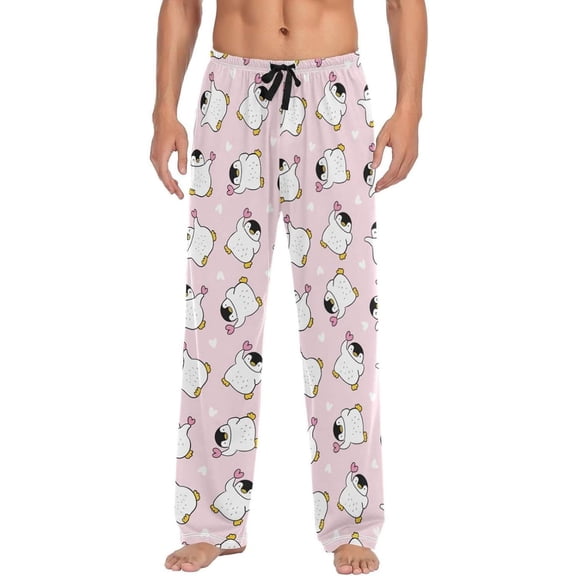 GZHJMY Penguin Pajama Pants for Men, Lounge Pants Lightweight Men Pajama Bottoms with Drawstring Pockets, Christmas New Year Birthday Gifts, Small