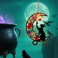thumbnail image 5 of BNNG Black Cat Decor On White Moon Stained Glass Window Hanging Suncatcher for Windows Panels Sun Catcher Halloween Ornament Decoration Memorial Gift for Lover Cat, 6 inches, 5 of 6