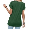 thumbnail image 4 of Womens T Shirts Short Sleeve Tops Summer V Neck Shirts Petal Sleeve Tees Casual Blouses, 4 of 5