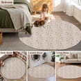 thumbnail image 5 of Round Rugs 6Ft, Beige Pink Floral Round Area Rug Washable Indoor Throw Carpet, Spring Flowers Soft Non Slip Circle Rug for Office Cabinet Home Decor Aesthetic, 5 of 8