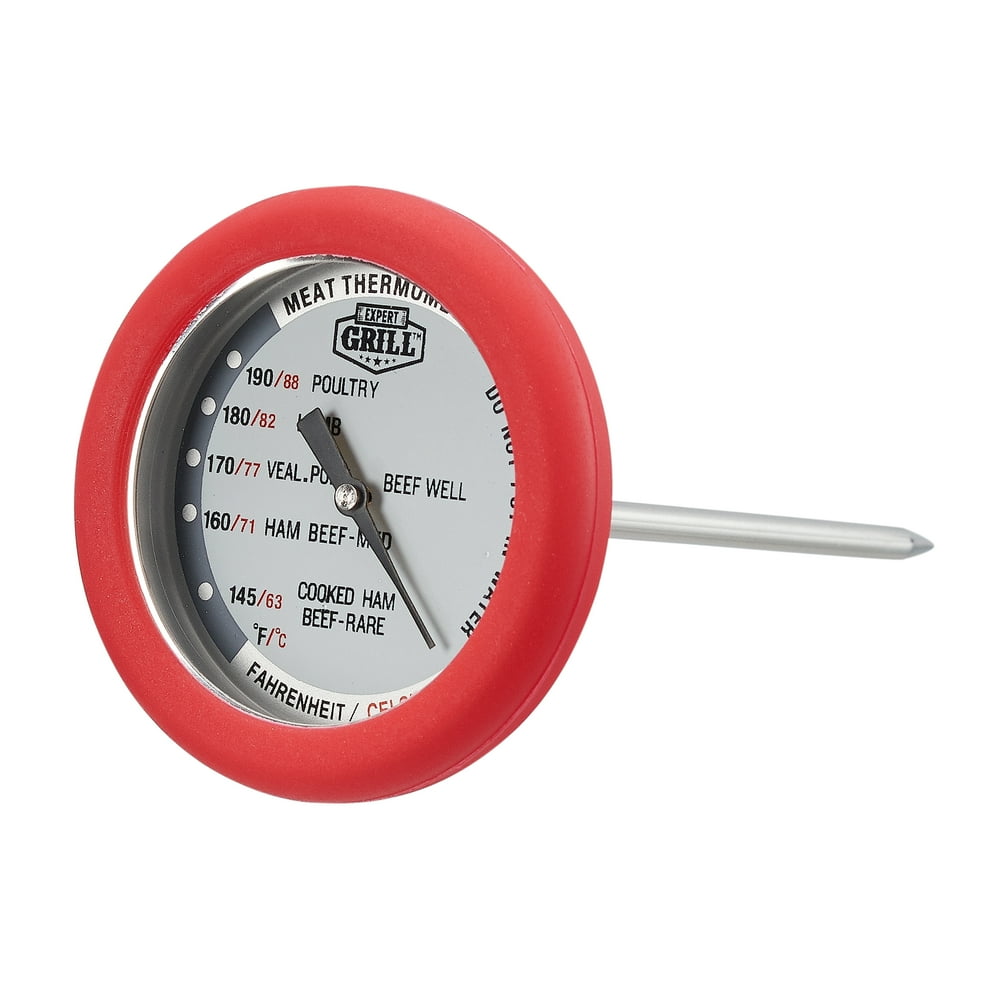 Expert Grill Dial Meat Thermometer with Soft Grip Silicone Cover