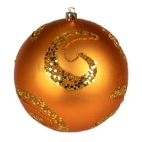 Vickerman 4" Antique Gold Matte Sequin Swirl Ornament, 6 per Bag