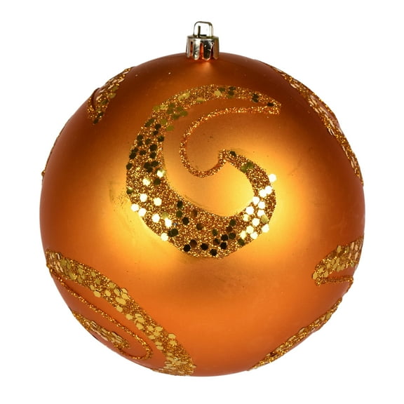 Vickerman 4" Antique Gold Matte Sequin Swirl Ornament, 6 per Bag