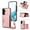 pink, variant on Haobuy Leather Crossbody Case for Samsung Galaxy S24 Ultra S24 Plus S24 Wallet Case with Strap RFID Blocking Flip Kickstand Case