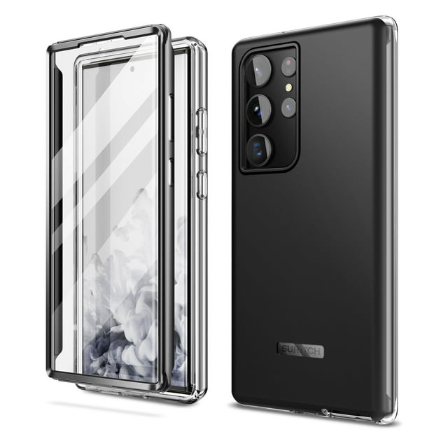 SURITCH for Samsung Galaxy S23 Ultra 5G Case 360°Full Body Protection Shockproof Phone Cover Black