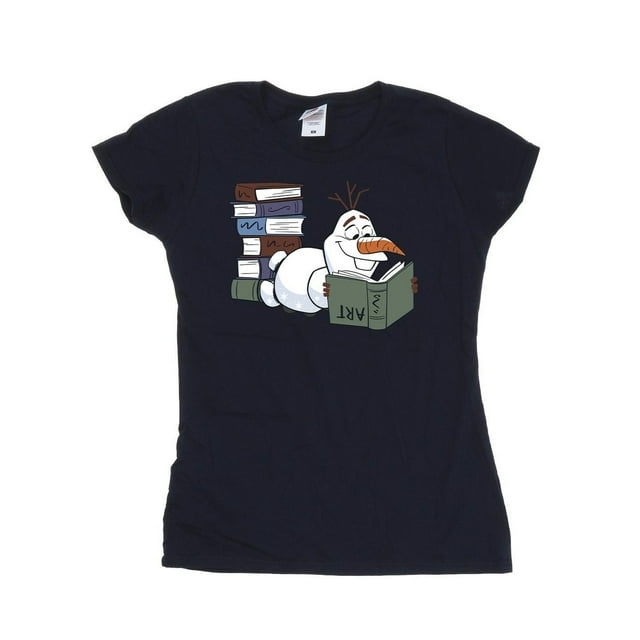 Frozen II T-Shirt en Coton pour Femmes Olaf Lisant