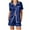 Blue, variant on Wyobmus Silk Satin Pajama Set for Women Short Sleeve Lapel Collar Sleepwear Soft Button Down Loungewear Pjs Set Hot Pink
