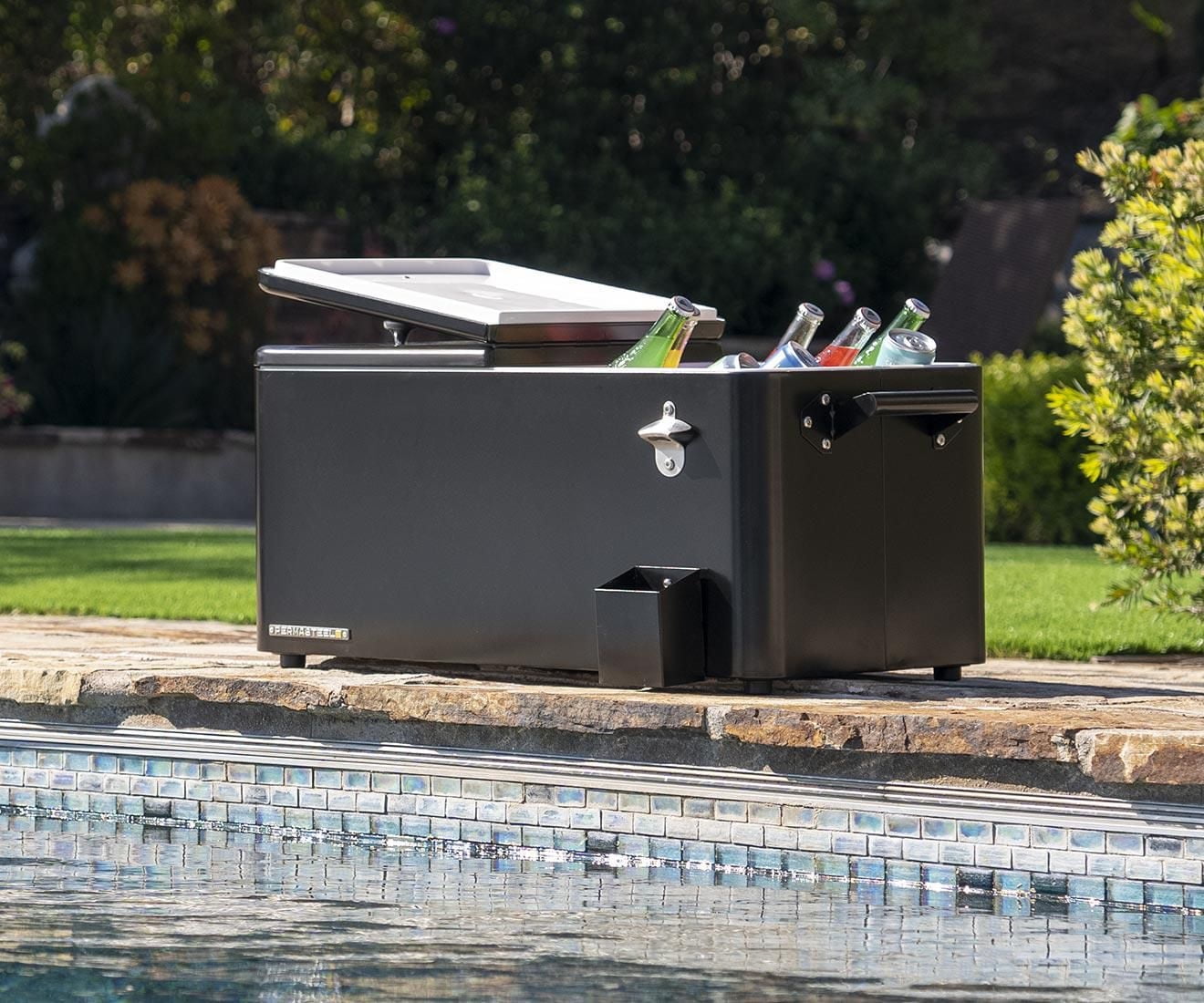 Permasteel - Refroidisseur de terrasse 80QT avec bassin amovible - Noir