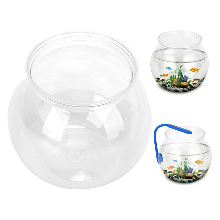 Ccdes Fish Tank Bowl,Plastic Fish Bowl,Mini Fish Tank Transparent