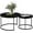 Black, variant on Round Nesting Coffee Table Set of 2, 27.6-inch Round Coffee Side Table, Faux Marble Wooden Table Accent Large Coffee Table with Sturdy Metal Frame, End Tables for Living Room Bedroom Balcony