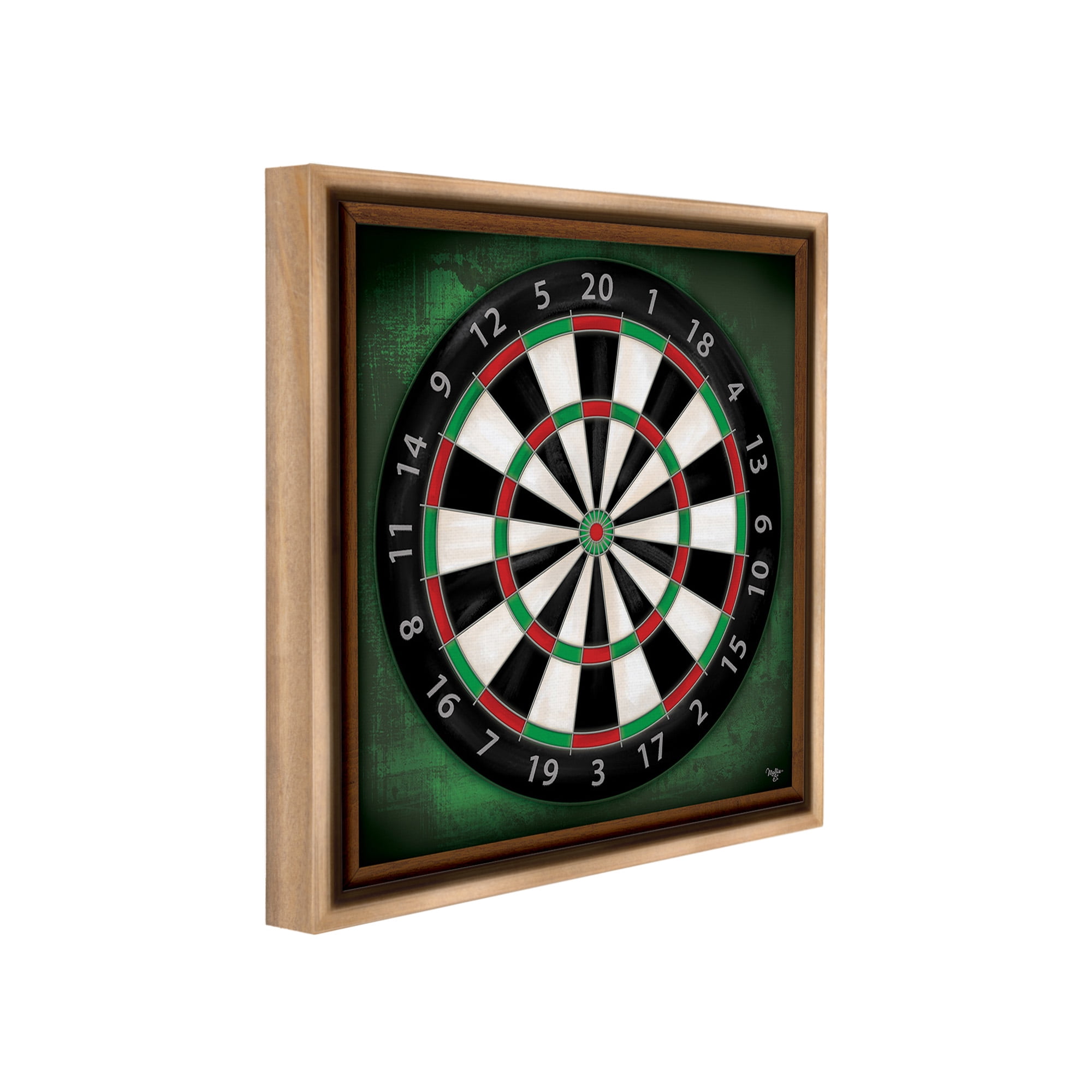 Stupell Industries Traditional Darts Game Sports Painting Brown Floater Framed Canvas Art Print Wall Art, 18 x 18