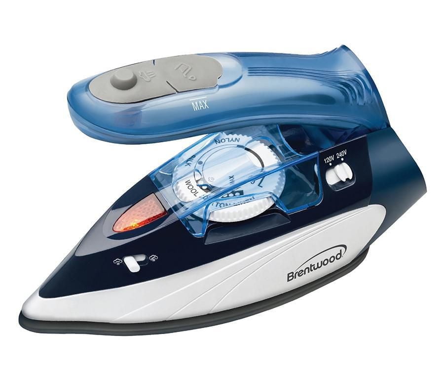 Brentwood 1100-Watt Dual Voltage Non-Stick Travel Iron