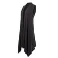 thumbnail image 2 of A2Y Women's Open Front Long Line Soft Sweater Sleeveless Vest Black ONESIZE, 2 of 5