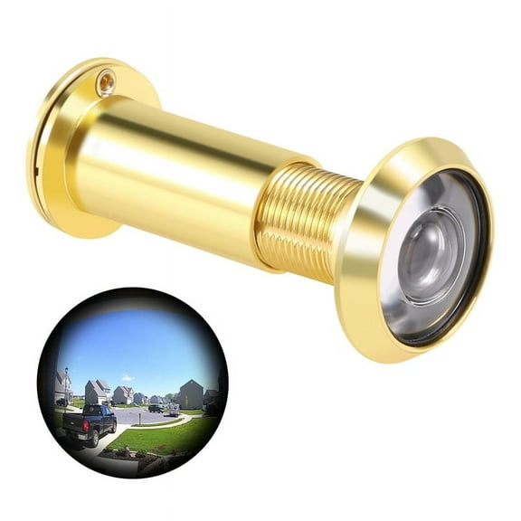200 Degree Retractable 36-58mm Security Door Viewer Peephole Peep Hole Spyhole   Cover, Gold Gold Zinc Alloy