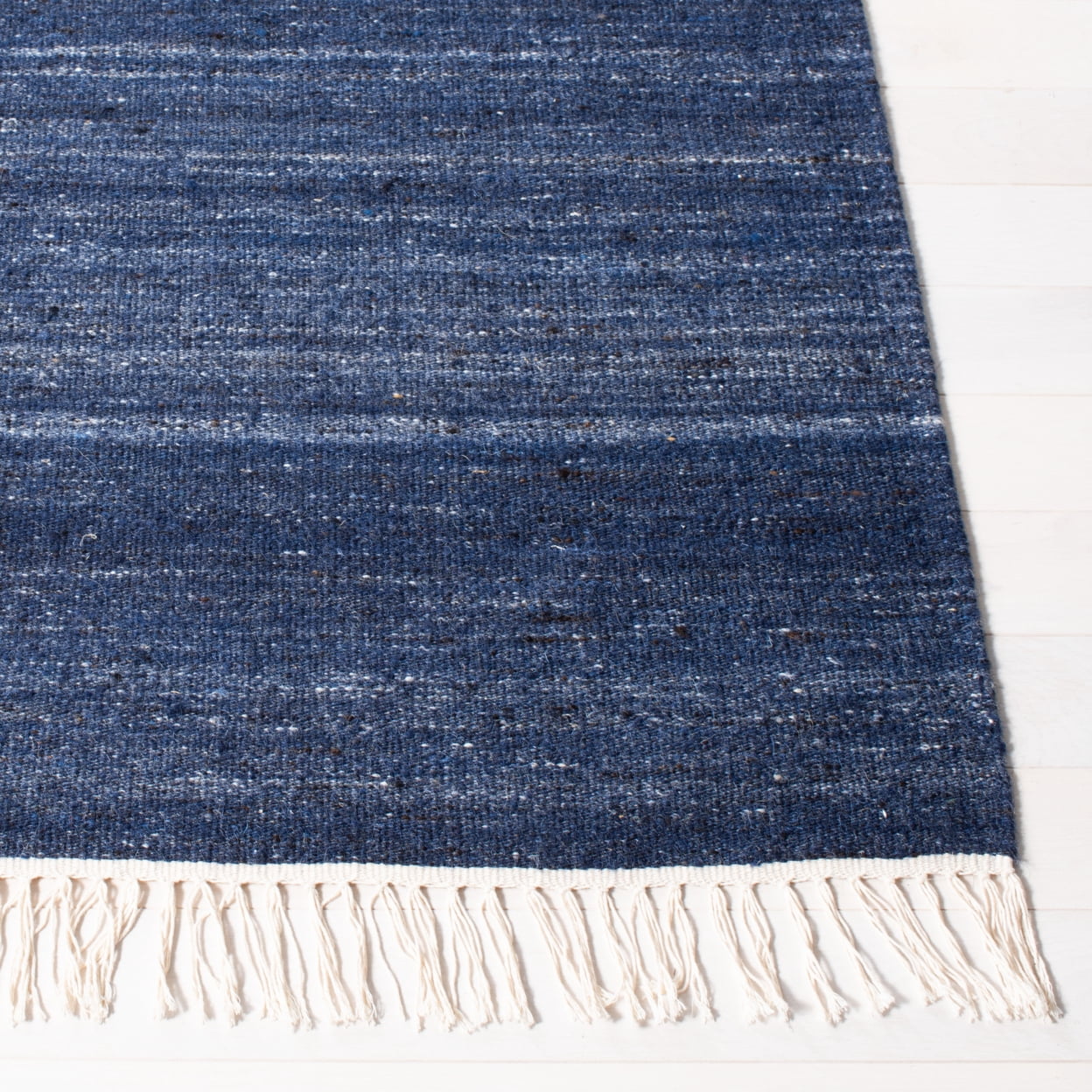 SAFAVIEH Kilim Russell Striped Area Rug, Navy/Blue, 7' x 7' Square