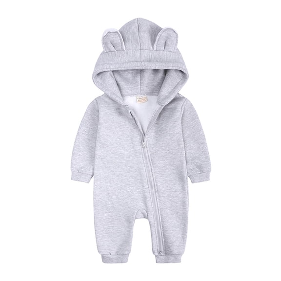 Jerdar Baby Boys Girls Rompers, Infants Pure Cotton Coverall, Hoodies Baby Girls Boys Romper, Casual Hoody Bear Ears Jumpsuit, Pullover Zipper Overalls Outfits (0-24 Months)
