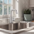 thumbnail image 2 of Wowow Single Handle Stainless Steel Bar Faucet with Supply Lines and Deckplate in Brushed Nickel, 2 of 9
