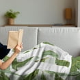 thumbnail image 3 of Green Soft Flannel Fleece Throw Blanket, Perennial Shrubs Evergreen Exotic Dreamy Palm Leaves Romance Plants Illustration, Cozy Plush for Indoor and Outdoor Use, 60" x 80", Olive Green, by Ambesonne, 3 of 5