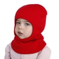 thumbnail image 4 of ievspot Children Winter Hat with Integrated Scarf Yarn Knitted Cap Ear Protection Windproof Warm Headwear for 1-8 Years Old Kids, 4 of 8