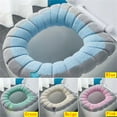 thumbnail image 5 of Bxaolu Toilet Seat Pad Toilet Seat Covers with Handle Soft Bathroom Toilet Lid Cover Cushion Thicker Stretchable Washable Universal Size (1Pack, Blue), 5 of 8
