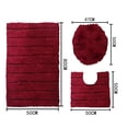 thumbnail image 5 of LiveGo 3 Piece Bathroom Rug Set - Ultra Soft Non Slip Bath Rug - Absorbent Bath Mat, Red Wine, 5 of 8