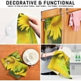 thumbnail image 7 of Dreamtimes Sunflower Oil Painting Kitchen Towels Set of 4 Dishcloths Hand Towels Tea Towels Ultra Absorbent for Cleaning Washing Drying Dishes Tableware 28'' x 18'', 7 of 7