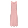 thumbnail image 7 of VEKDONE Sleeveless Maxi Dresses Women Summer Linen Flowy Long Sundresses Casual Loose Fit Beach Dresses Trendy Travel Vacation Clothes Pink XL, 7 of 7