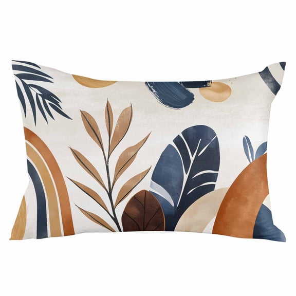 Bohemian Throw Pillow Cover 12 x 20 Inch Decorative Pillow Cover Boho Botanical Palm Leaf Abstract Geometric Lumbar Pillowcase Seasonal Rectangle Cushion Case for Couch Sofa Bed Living Room