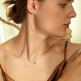 thumbnail image 4 of ChicSilver Solid 925 Sterling Silver Round Birthstone Necklace for Women Solitaire 1Carat (6.5mm) Cubic Zirconia Dainty Choker Necklace Christmas Valentines Birthday Graduation Gifts for Her, 4 of 10