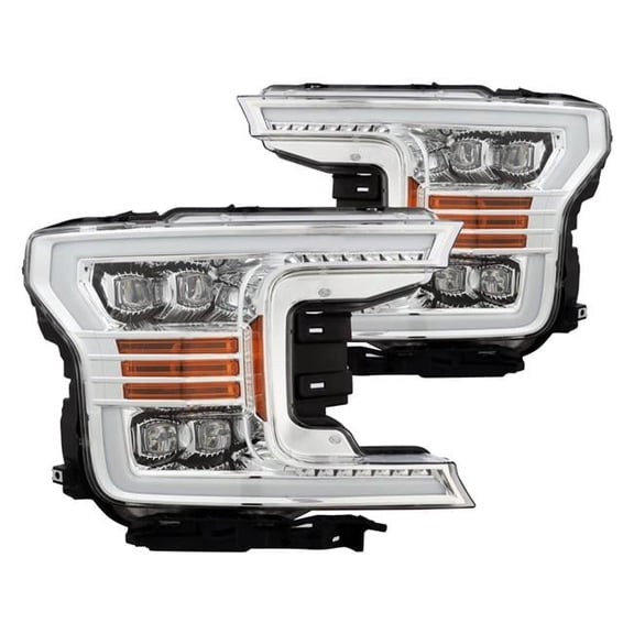 880181 Nova-Series Chrome Sequential DRL Bar Projector LED Headlights for 2018-2020 Ford F-150