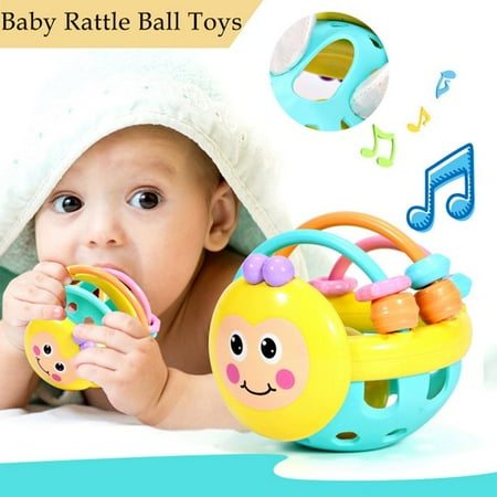 

PENGXIANG Baby Rattle Ball Toys Colourful Shaking Bell Developmental Rolling Balls Newborn Handbells Infant Gift Baby Early Educational Toys-Non-Toxic PVC BPA and Phthalate-Free