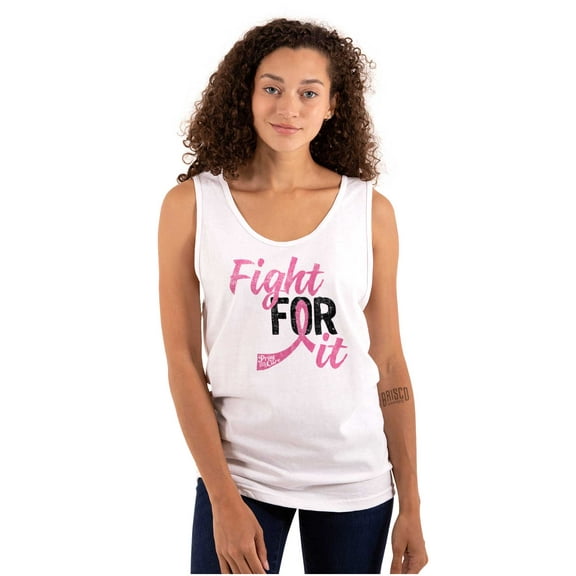 Fight For It Breast Cancer Aware Pink Womens Plus Size Graphic Tank Top Brisco Brands 3X