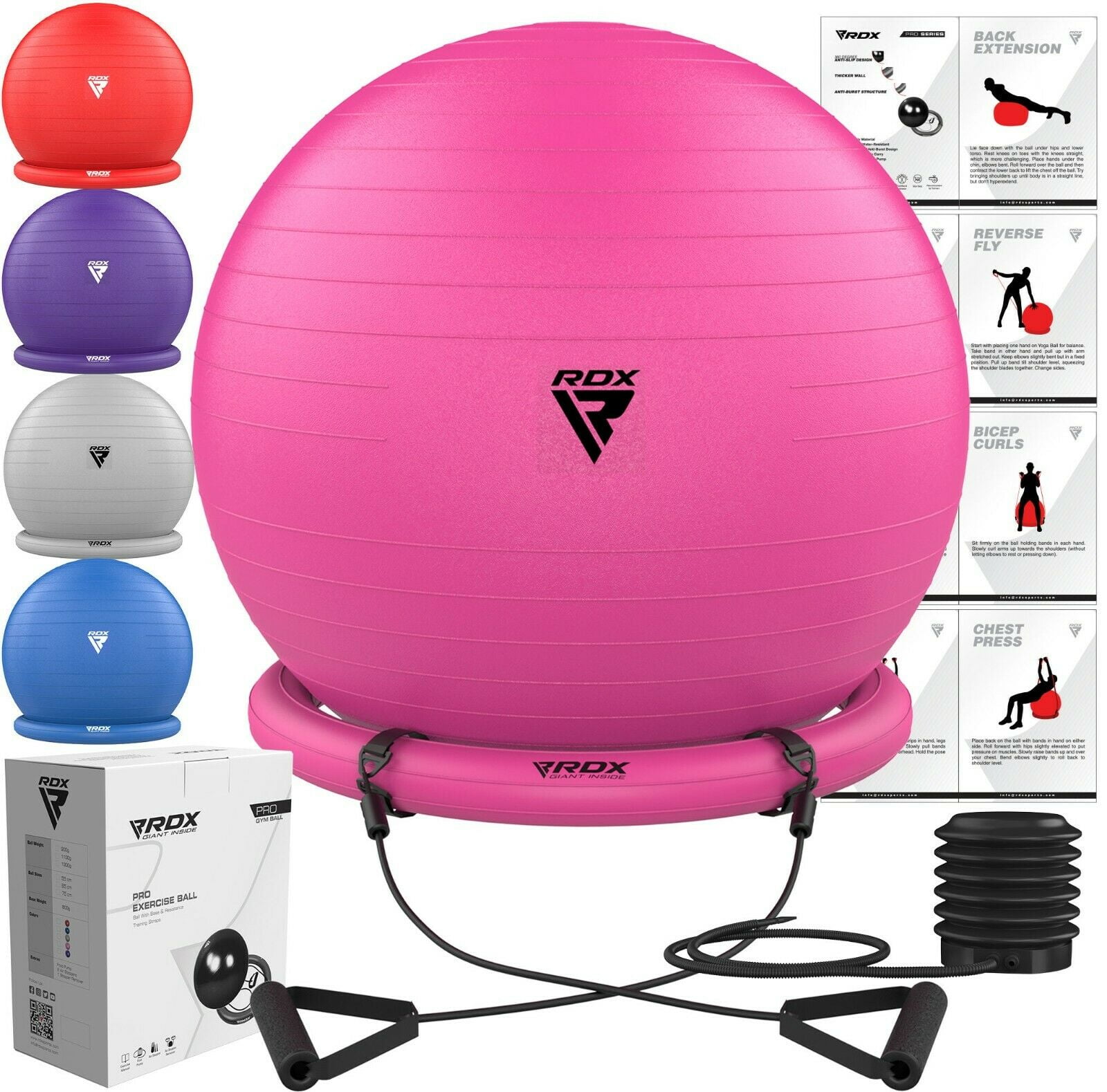 BIGTREE 75cm 2020 Upgrade Yoga Ball Exercise Fitness Core Stability Balance Strength Anti-Burst Heavy Duty Prenatal Birthing Yogaball Gray 29.5 