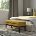 thumbnail image 6 of Simpli Home Carlson 45 inch Wide Mid Century Ottoman Bench in Marigold Woven Fabric, 6 of 11