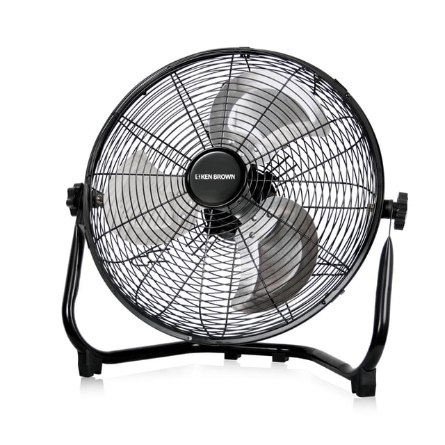 Ventilador de suelo KEN BROWN de alta velocidad, 35,56 cm, 3 velocidades, inclinación 360°