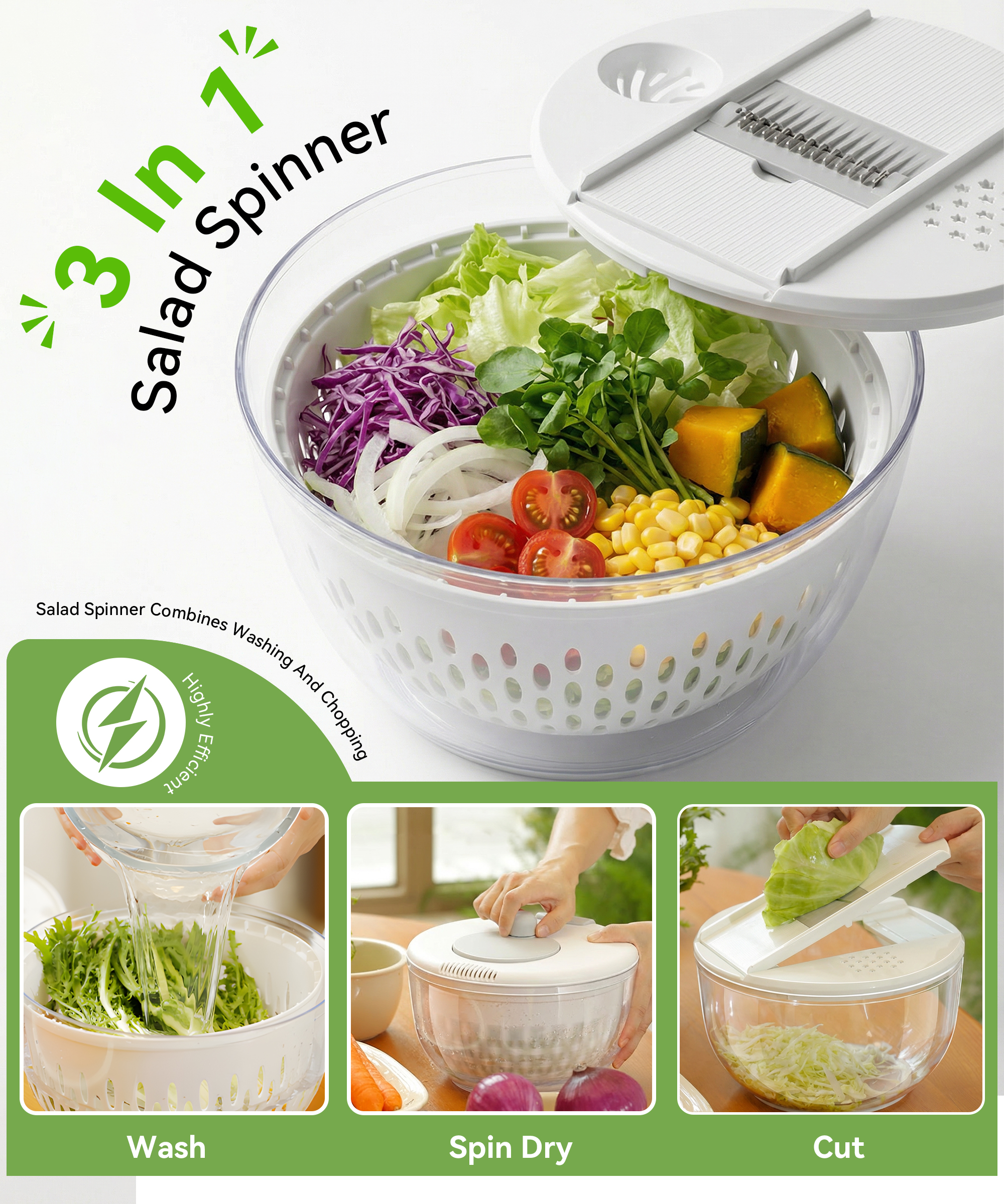M Buder Salad Spinner with Vegetable Chopper Blades photo 6