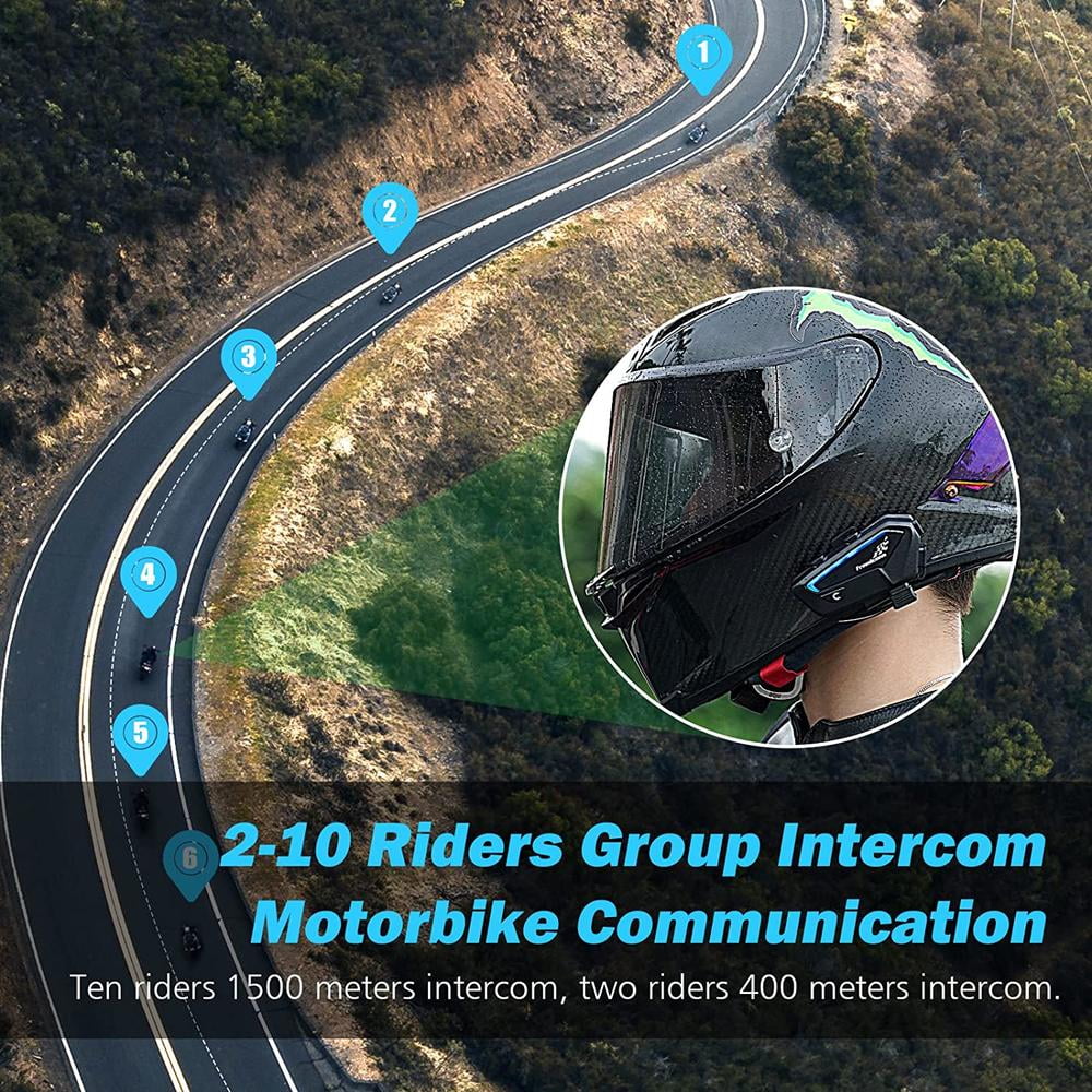 Freedconn Motorcycle Helmet Bluetooth Headset Universal Fittment FX 2-10 Rider
