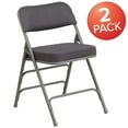 thumbnail image 3 of Flash Furniture 2 Pack HERCULES Series Premium Curved Triple Braced & Double Hinged Gray Fabric Metal Folding Chair, 3 of 14