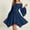 Navy, variant on Dvprdro Off Shoulder Dress for Women Batwing Sleeve Ruffled Hem Mini Short Dress Halloween Costume Party Dresses