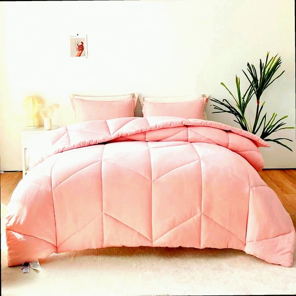 Blissful Pink Microfiber Comforter Set