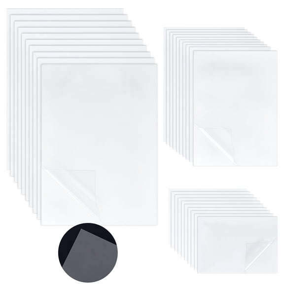 65 Sheets A4/A5/A6 PET Laminating Sheets Self-Adhesive Glossy Cold Laminating Film Waterproof Laminate Sticker for Photo Painting