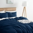 thumbnail image 3 of Nestl Boho 3 Piece Duvet Cover Set, Tufted Embroidery Double Brushed Duvet Cover with Button Closure with 2 Pillow Shams, Queen (90"x90") - Navy, 3 of 8