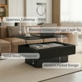 thumbnail image 3 of Noble House Leigh 38.6" Fluted Lift-Top Coffee Table with Adjustable Height, Hidden Storage, for Living Room, Black, 3 of 14