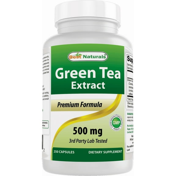 Best Naturals Green Tea Extract 500 mg 250 Capsules | Weight Loss Supplement